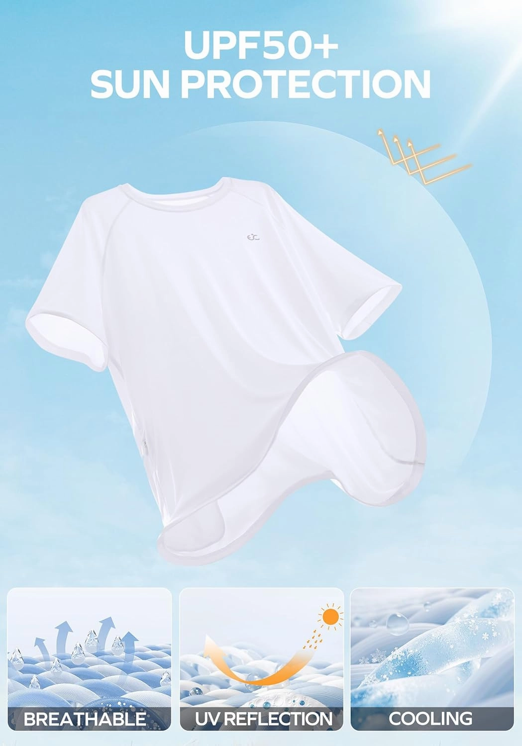Men's Swim Shirt Quick Dry Sun Shirts UPF50  Rash Guard for Men Short Sleeve UV Sun Protection Beach Shirts