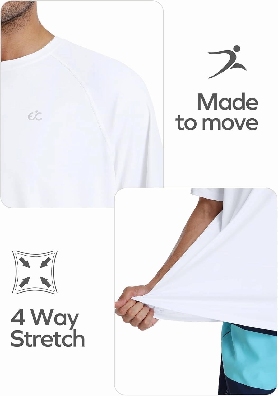 Men's Swim Shirt Quick Dry Sun Shirts UPF50  Rash Guard for Men Short Sleeve UV Sun Protection Beach Shirts