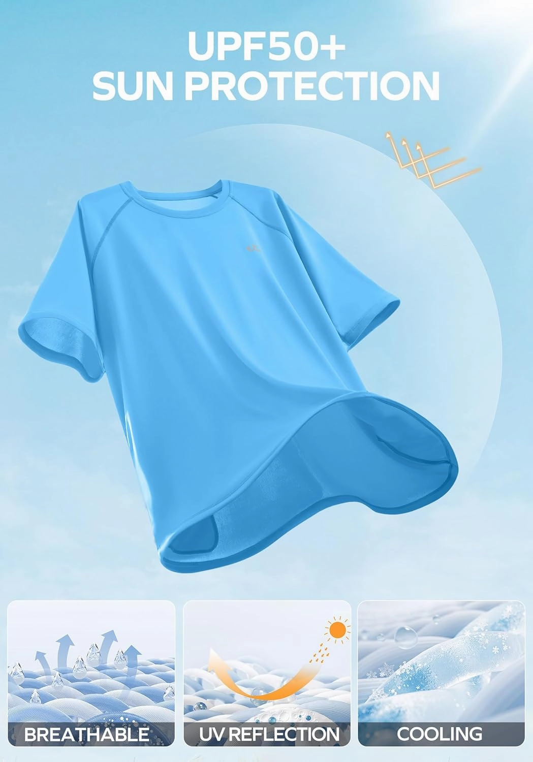Men's Swim Shirt Quick Dry Sun Shirts UPF50  Rash Guard for Men Short Sleeve UV Sun Protection Beach Shirts