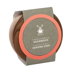MÜHLE Wooden Bowl With Grapefruit & Mint Shaving Soap, 65 Grams – Shave Soap for Men, Rich & Light Soap Formula, Nurturing Solid Shave Soap Lather, Cooling Effect On Skin