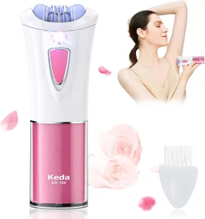 Mini Epilator, Facial Hair Remover for Women, Full Body Smooth Glide Epilator, Portable Electric Lady Shaver for Face, Armpits, Arms, Bikini, and Legs, with 9-Tweezers with LED for Precision