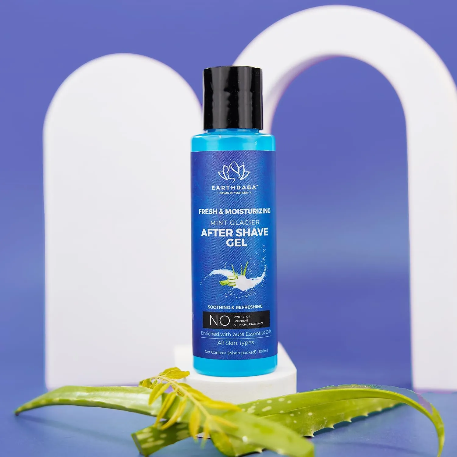 Mint Glacier After Shave Gel For Men & Women | with Menthol Crystals,Alum Powder & Aloe Vera | Cooling,Refreshing & Moisturizing 100ml