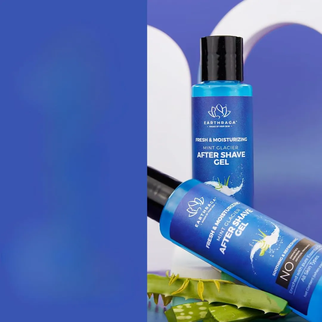 Mint Glacier After Shave Gel For Men & Women | with Menthol Crystals,Alum Powder & Aloe Vera | Cooling,Refreshing & Moisturizing 100ml