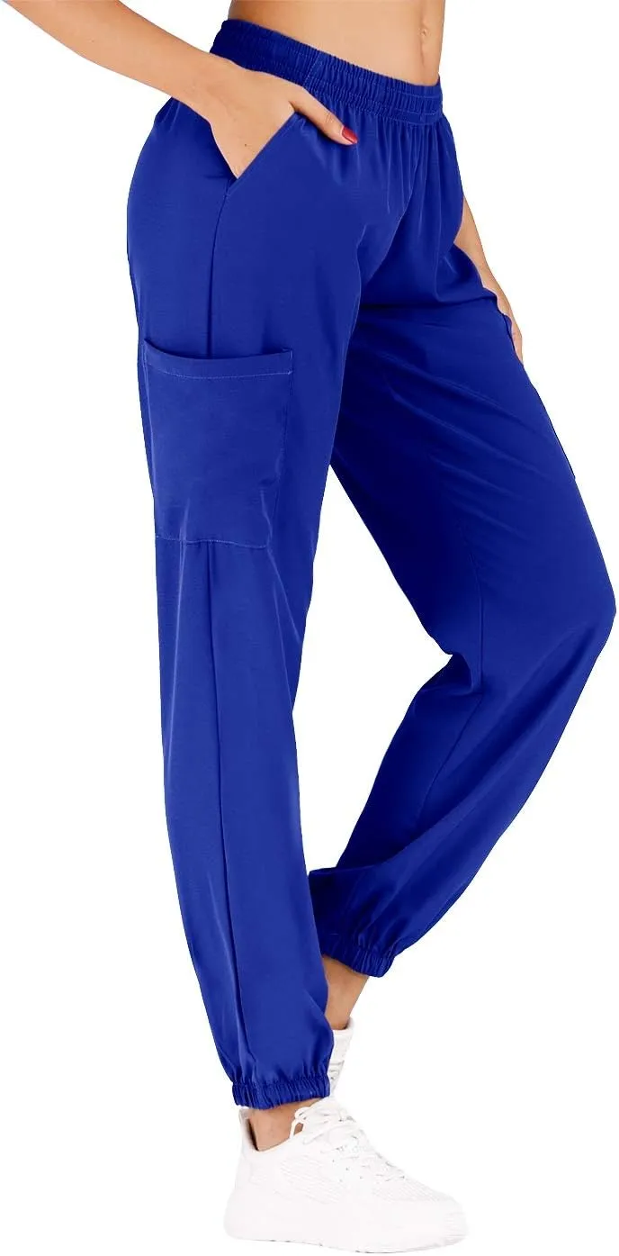 Minty Mint Women's Scrub Set Fit Lightweight Durable V Neck Top Slim Skinny Cargo Scrub Jogger Pant