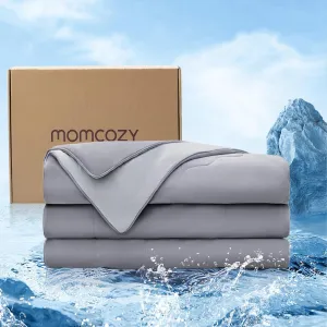 Momcozy Life CoolMurm Cooling Comforter for Hot Sleepers, King/Cali King 106"x90" Soft Breathable Pregnancy Cooling Blanket, 3-Second Cooling, 8 Hours  Stay Cool All Night, Deep Light Grey
