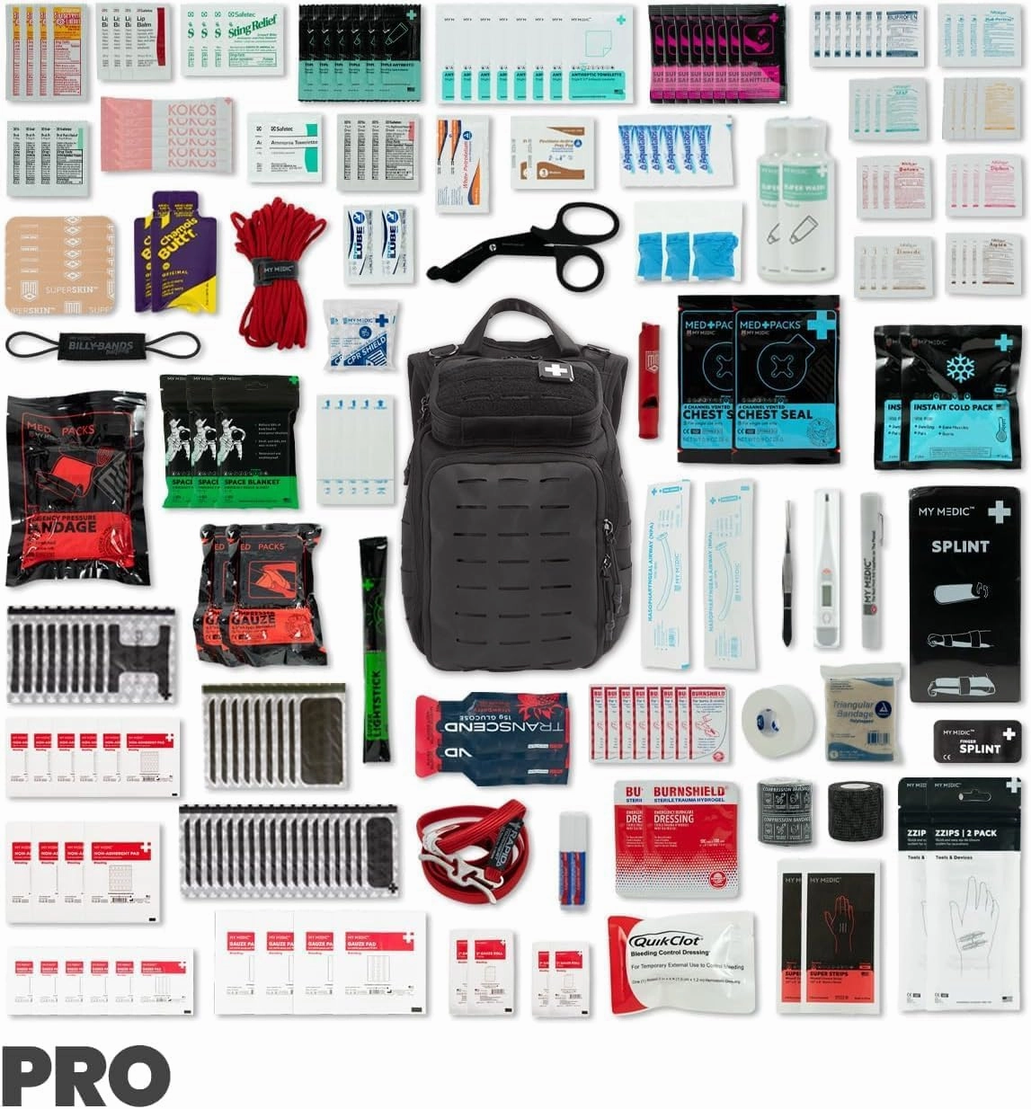 My Medic Recon PRO - HSA FSA First Aid Kit - 250  First Aid and Survival Essentials, Supplies, & Must Have IFAK for Home, Car, Office or Business - Black