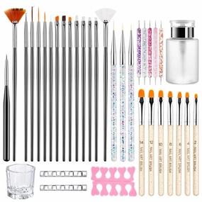 Nail Art Tools Kit, 18kinds nail art brush Set with Hand Tools and Accessories for Manicure,86pcs in total, Ideal gift for Women, girls. (RHYTHM-0024B2)