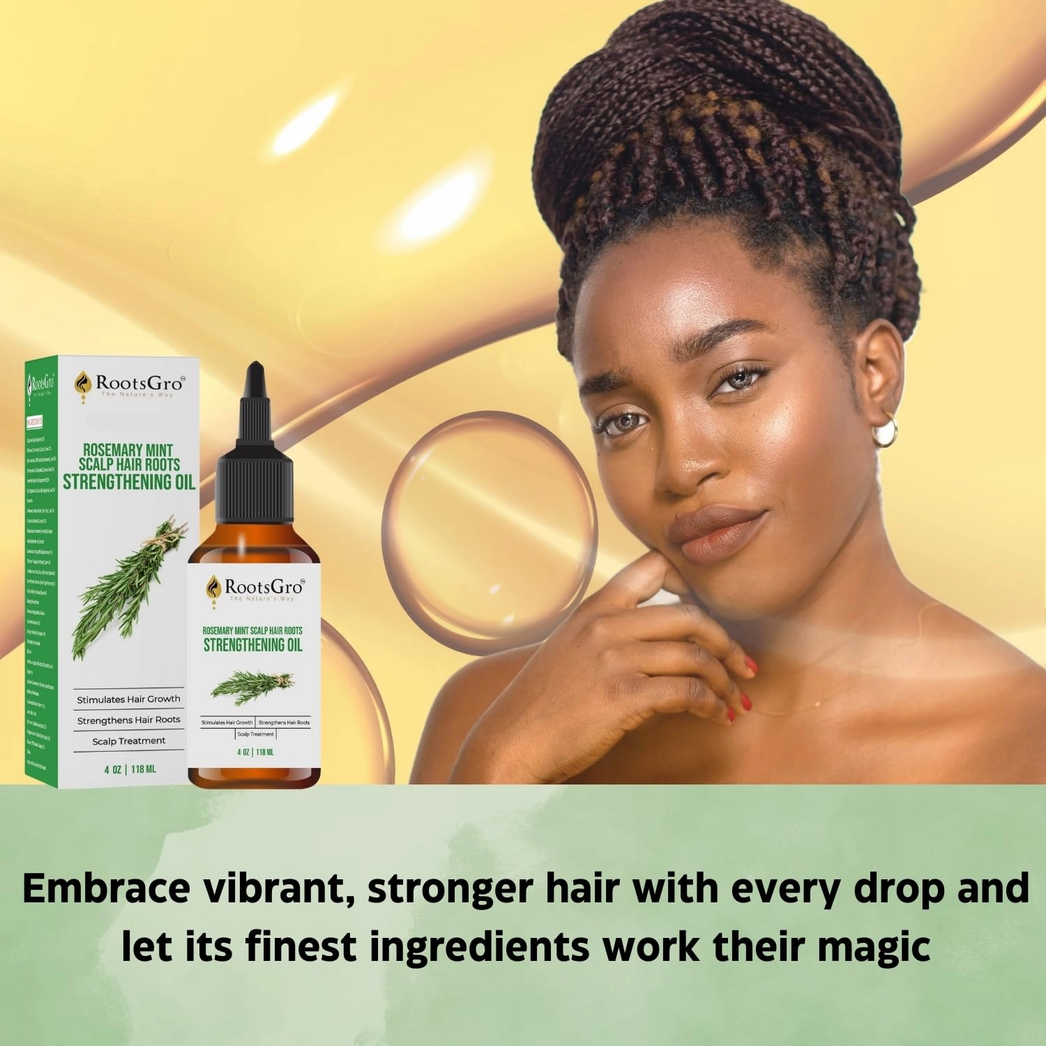 Natural Hair Oil Blend - Rosemary, Peppermint, Lavender & 27 More Oils. Strengthens and Nourishes Hair | 4 ounce