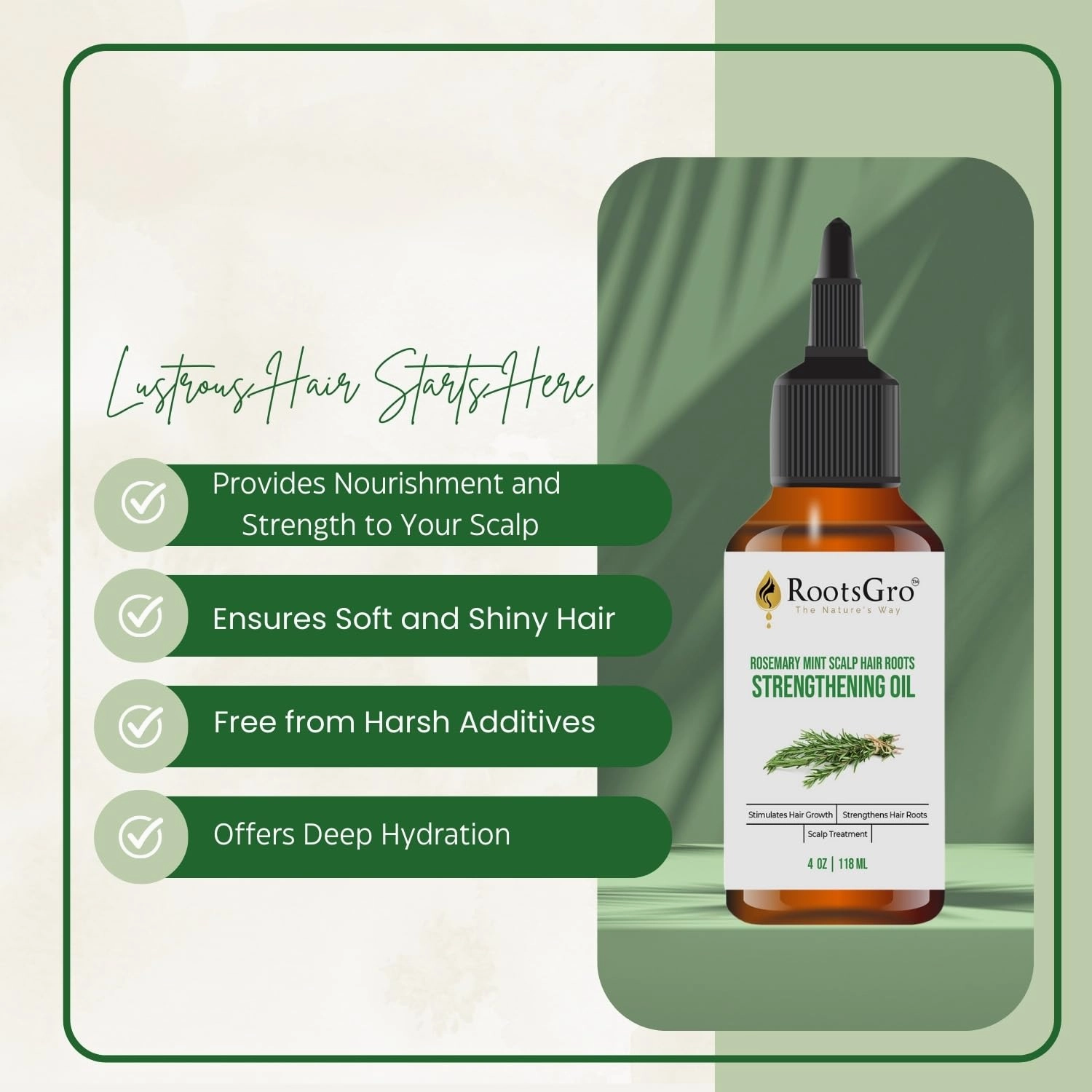 Natural Hair Oil Blend - Rosemary, Peppermint, Lavender & 27 More Oils. Strengthens and Nourishes Hair | 4 ounce