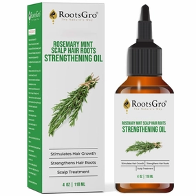 Natural Hair Oil Blend - Rosemary, Peppermint, Lavender & 27 More Oils. Strengthens and Nourishes Hair | 4 ounce