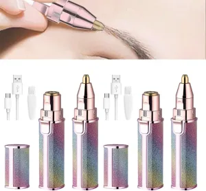 Orvanna Precision Eyebrow & Facial Trimmer, 2-in-1 Women's Removal Device, Flawless Facial Hair Remover, Electric Hair Nose Razors for Women, Electric Tweezers, Eyebrow and Shaver(2pcs*Colorful)