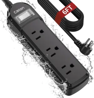 Outdoor Power Strip Weatherproof, 6 FT Outdoor Extension Cord with Multi Outlets, Overload Protection and Shockproof, Mountable SJT Outdoor Extension Cord for Patio,Outdoor Decorations