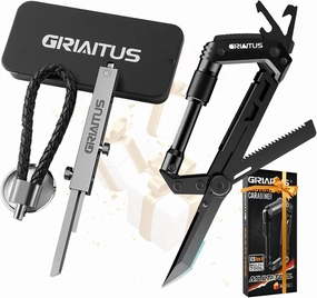 Outdoor Essentials EDC: Pocket Knife (Sliver) & Carabiner Multi-Tool Set
