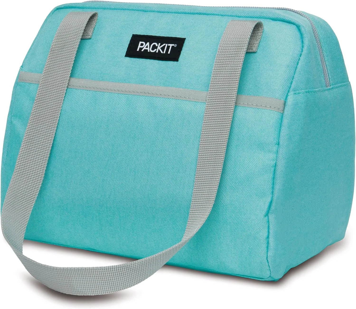 PackIt Freezable Hampton Lunch Bag, Soft Mint, Built with EcoFreeze Technology, Collapsible, Reusable, Zip Closure with Front Pocket and Shoulder Straps, Perfect for Tweens and Adults