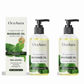 Plant-Based Body Oil with Peppermint & Vitamins C/E – Hydrating, Long-Lasting Moisture for Soft, Smooth Skin, Lightweight Massage Oil for Daily Use (2)