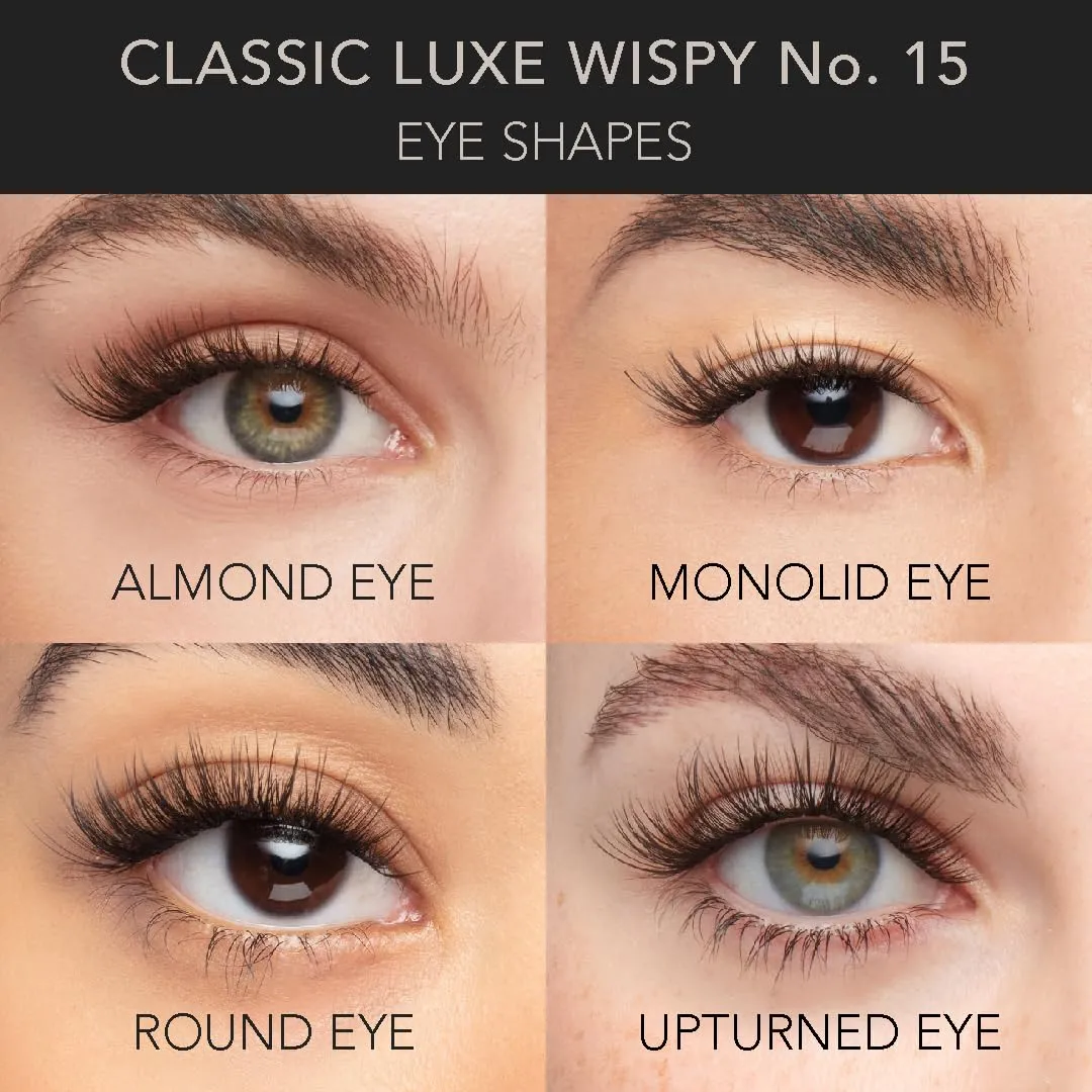 Pro Lash Save Mini Kit | DIY 10 Day Professional Lash Extension With 1 Set of Lashes, Tweezers, and Pro Lock Adhesive (Classic Luxe Wispy No.15)