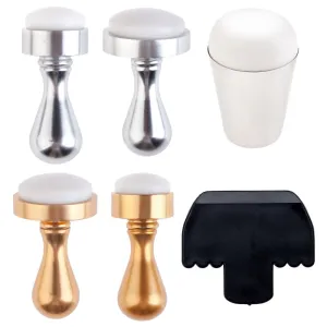 Professional Quality Nail Art Set With 5 Golden And Silver Stainless Steel Stamps/Stampers/Stamping Tools With White Rubber Heads for Nails Designs/Patterns And Flat Head Scraper By VAGA