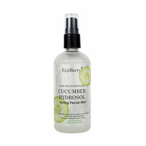 Pure Steam Distilled Cucumber Hydrosol Toning Facial Mist for Hydration, Softens, Soothes Sun burn, Reduces Facial Redness, Suits All Skin Types, Natural, Chemical Free, Paraben Free, Vegan