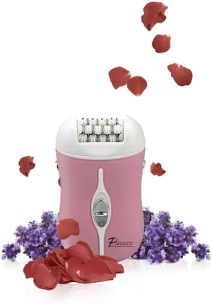 Pursonic Fe120P Cordless Epilator with 40 Tweezers - Rechargeable 2 Speed Epilators Hair Removal for Women - Compact Hair Removal Device for Arms, Legs, Underarms & Bikini Area (Pink)