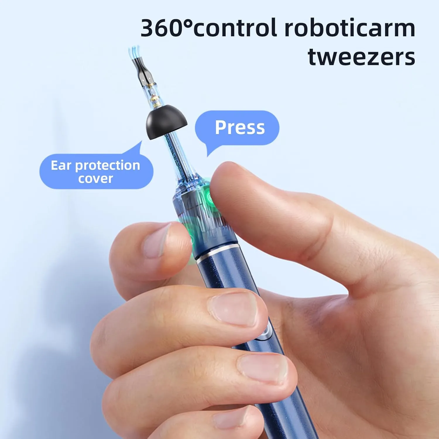 Qimic Ear Camera with Tweezers - Ear Cleaner with Camera,1080P HD Earwax Removal Tool with Light, IP67 Ear Cleaning Kit with 6 Ear Spoon, Ear Camera Otoscope for iPhone, Android