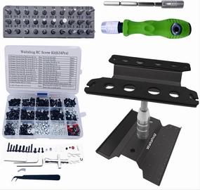 RC Car Repair Tool Set-634 Pcs Screw Kit-360 Degree Rotation Liftable Repair Workbench-32 Pcs Screwdriver Set-1/16 1/12 1/10 1/8 All Kinds of Remote Control Trucks, Cars, Trains, Planes, etc
