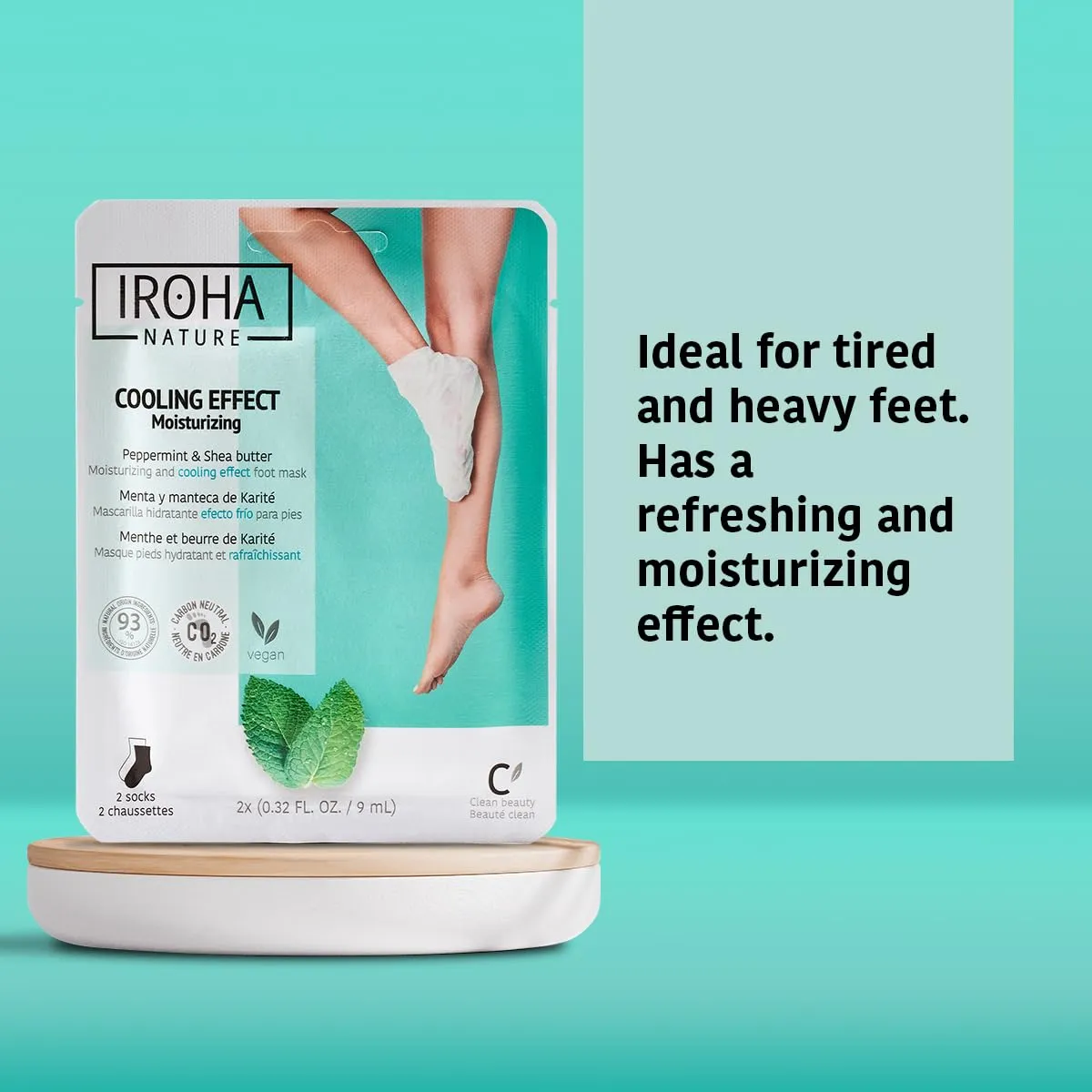 Relaxing Foot Mask Socks | 4 Pairs | Peppermint & Shea Butter | Intensive Treatment for Tired Feet | Cooling Effect | Natural & 100% Vegan | Moisturizing Foot Mask