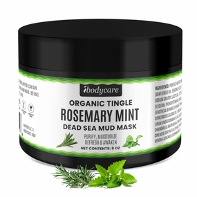 Rosemary Mint Dead Sea Mud Mask – Whipped Hydrating Clay Mask with Bentonite & Kaolin Clay, Gentle Pore Minimizer for Face, Non-Drying, 8 oz