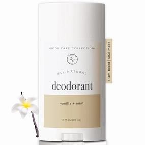 Rowe Casa Organics Vanilla   Mint Natural Deodorant for Men and Women, Sweet and Refreshing Paraben-Free Deodorant Stick with Therapeutic-Grade Essential Oils, 2 oz