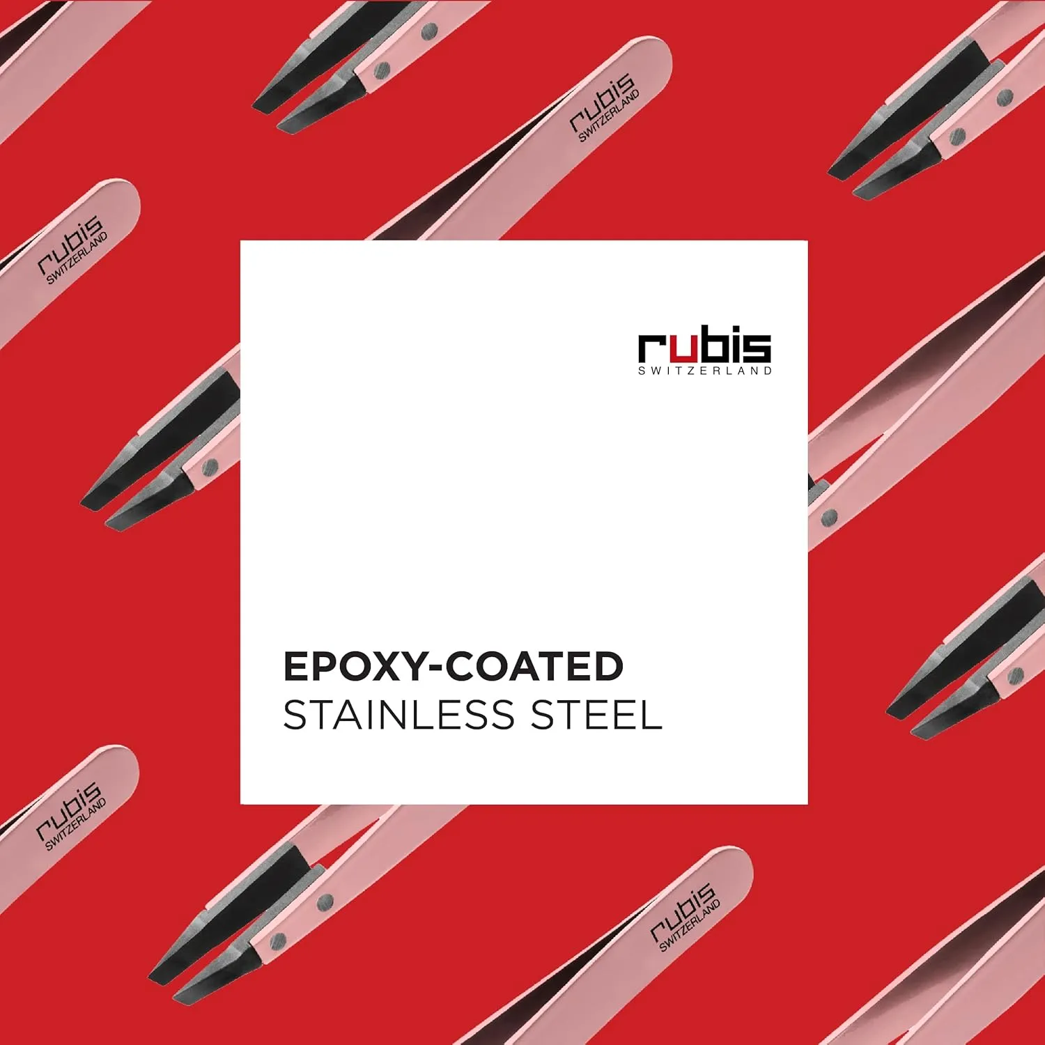 Rubis Classic Techno Stainless Steel Tweezers for Precise Eyebrows and Hair Removal Slanted Polymer Tips, 1KS108, Pink,Rubis Switzerland Swiss Made World Renowned Precision