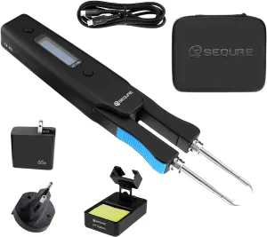SEQURE HT140 2-IN-1 Portable Hot Tweezers Soldering Iron Kit, 2s Fast Heating, 122-932℉, 3 Preset Temperature,Temp Calibration,Auto Sleep, Smart Digital Soldering Iron for SMD Work with PD 65W Adapter