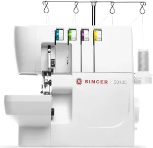 SINGER S0100 Metal Frame Serger with Accessory Kit | Overlock Machine with 6 Built-in Stitches, 2-3-4 Thread Capability, Adjustable Tension & Stitch Length, 1300 Stiches per Minute & Differential Feed