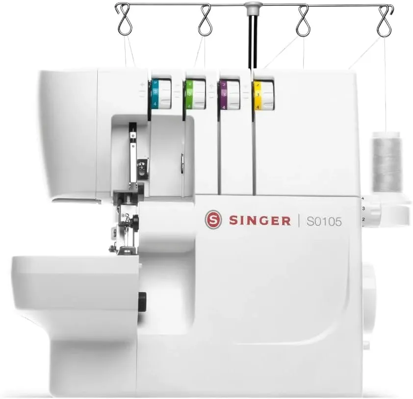 SINGER S0100 Metal Frame Serger with Accessory Kit | Overlock Machine with 6 Built-in Stitches, 2-3-4 Thread Capability, Adjustable Tension & Stitch Length, 1300 Stiches per Minute & Differential Feed