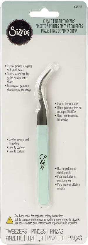 Sizzix Curved Fine Tip Tweezers for Intricate Projects, Scrapbooking, Cardmaking, One Size, Multi Color, Multicolour