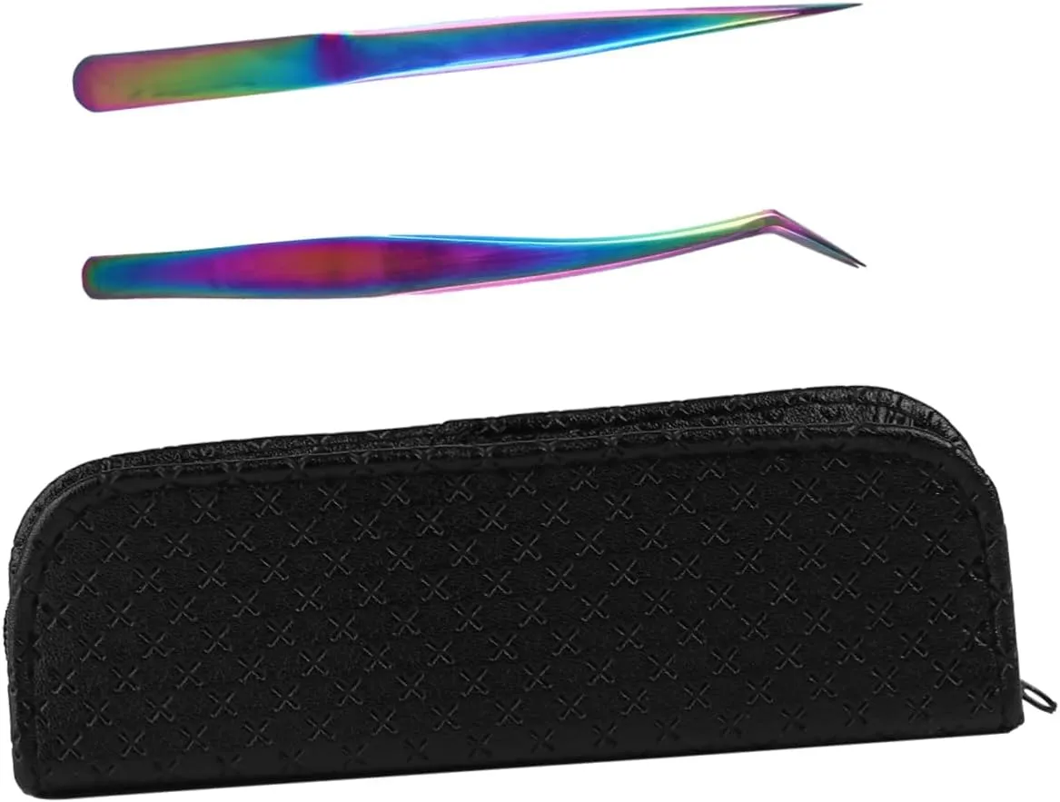 SOIMISS 1set Stainless Steel Eyelash Tweezers Kit Practical Beauty Tool for Eyelash Extensions Lightweight and Portable for Weddings Photoshoots and Daily Use
