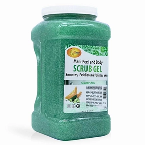 SPA REDI – Exfoliating Scrub Pumice Gel, Cucumber Melon, 128 Oz - Manicure, Pedicure and Body Exfoliator Infused with Hyaluronic Acid, Amino Acids, Panthenol and Comfrey Extract