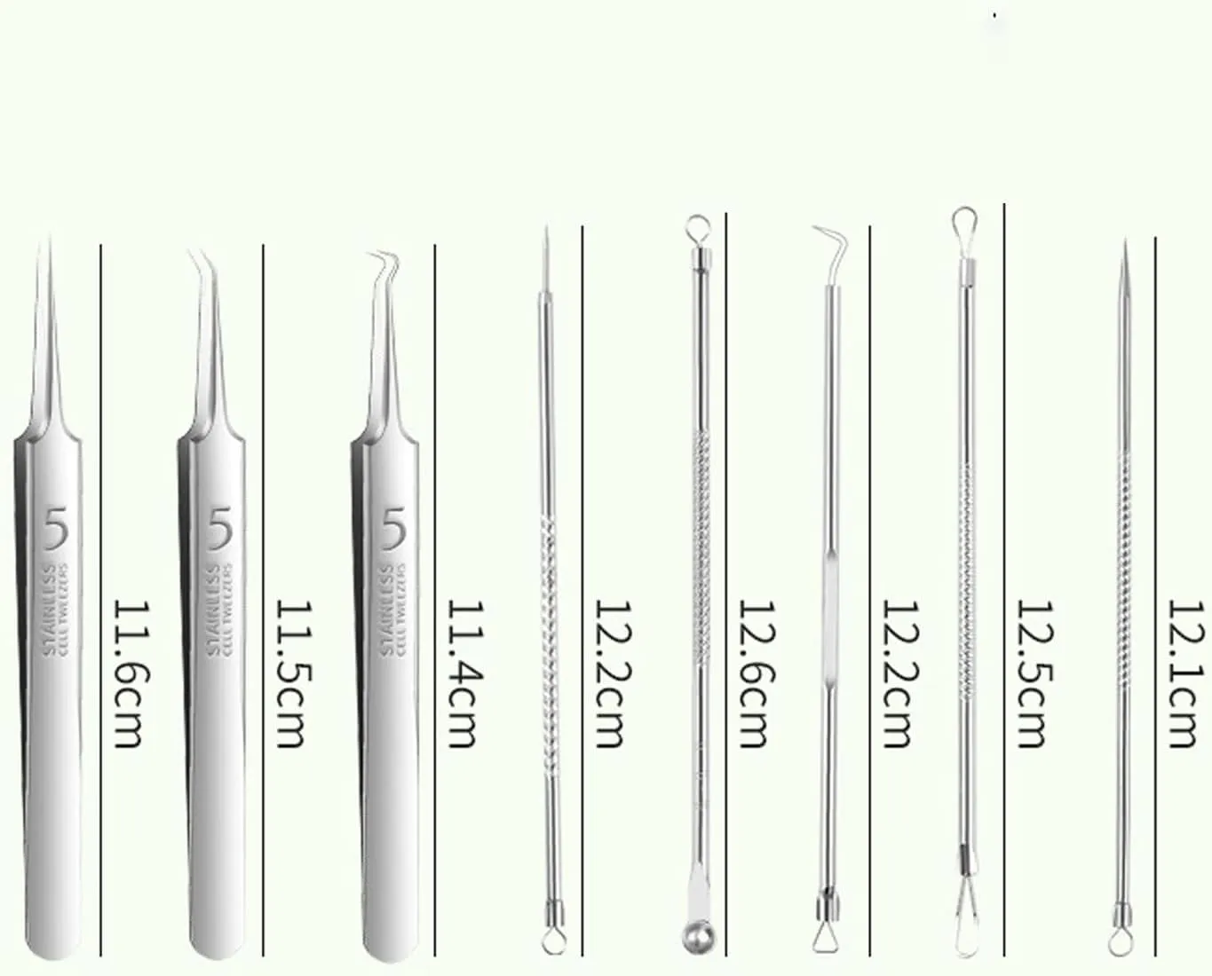 Stainless Steel Blackhead Removal Kit 3 Tweezers, Precision Tweezers, Professional Stainless Steel Facial Blackhead Remover Tool Kit for Whitehead Ance