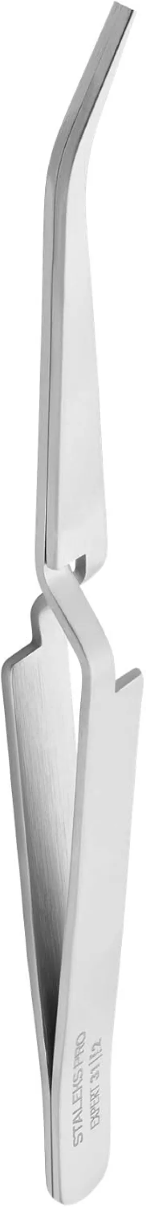 STALEKS PRO Expert 31 Type 2 Reverse Action Nail Art Tweezers (Curved) – Stainless Steel for C-Curve Clamping & Extension Modeling