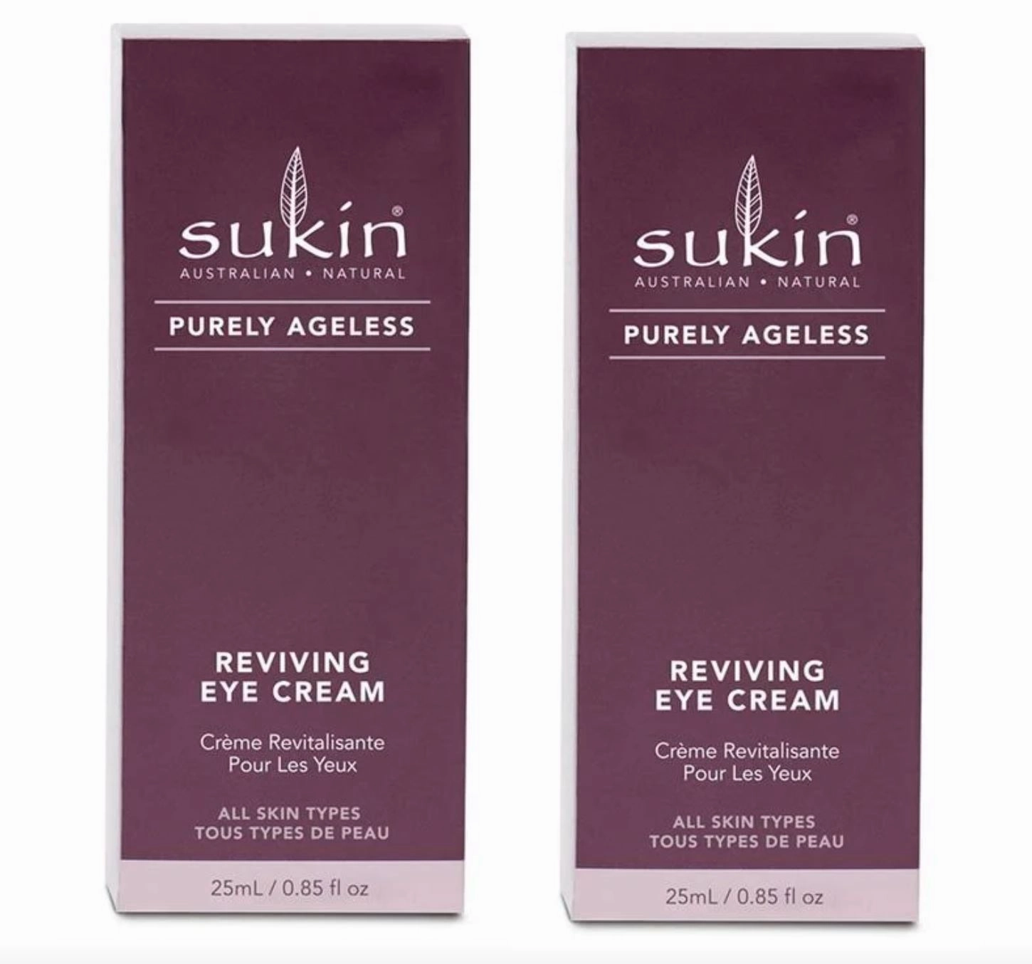 Sukin Purely Ageless Reviving Eye Cream 25ml (2 Bottles)