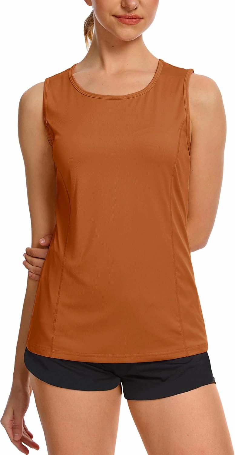 TACVASEN Women's UPF 80  Workout Tank Top Sleeveless Quick Dry Sun Protection Hiking Athletic Gym Yoga Running Shirts