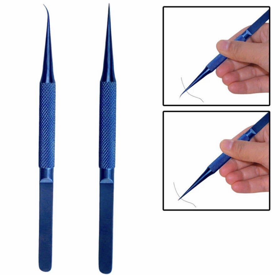 Titanium Alloy 0.15mm CURVED Point Professional Tweezer for Electronics Repair