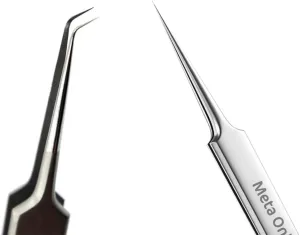 Ultra Fine and Curved 2 Pack Non Magnetic Tweezers Precision Stainless Steel Titanium Alloy ESD Safe Micro Soldering Tweezers Motherboard Work For iPhone iPad German