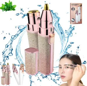 Variablek 2-in-1 Women's Eyebrow and Facial Hair Removal Device, Rechargeable Electric Eyebrow Trimmer for Women, Smooth Painless Electric Multi-Shaver with Led Light (Multicolor)