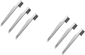 VICASKY 6pcs Stainless Steel Eyebrow Clamps Portable Multi-purpose Makeup Tweezers for Ladies Lightweight and Tools for Precision Eyebrow Grooming Silver Finish