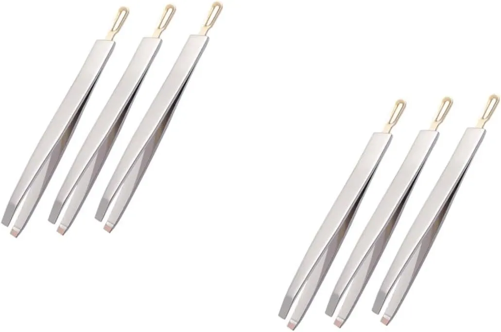 VICASKY 6pcs Stainless Steel Eyebrow Shaping Tweezers Ergonomic Eyebrow Clips for Precision Grooming Practical Beauty Tools for Maintenance and Facial Hair Removal