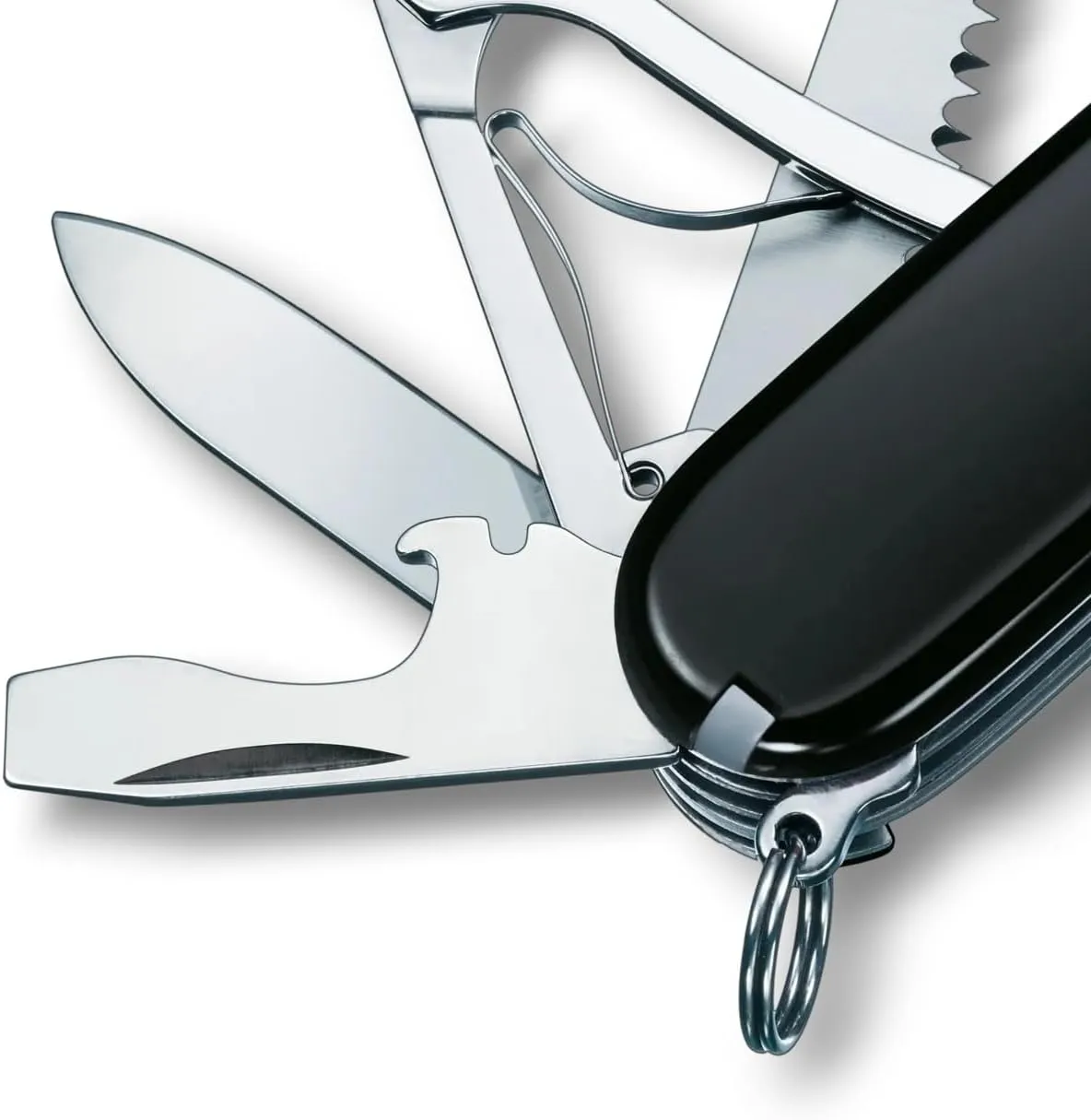 Victorinox Huntsman Swiss Army Knife, 15 Functions, Swiss Made Pocket Knife with Large Blade, Screwdriver, Scissors and Wood Saw - Black