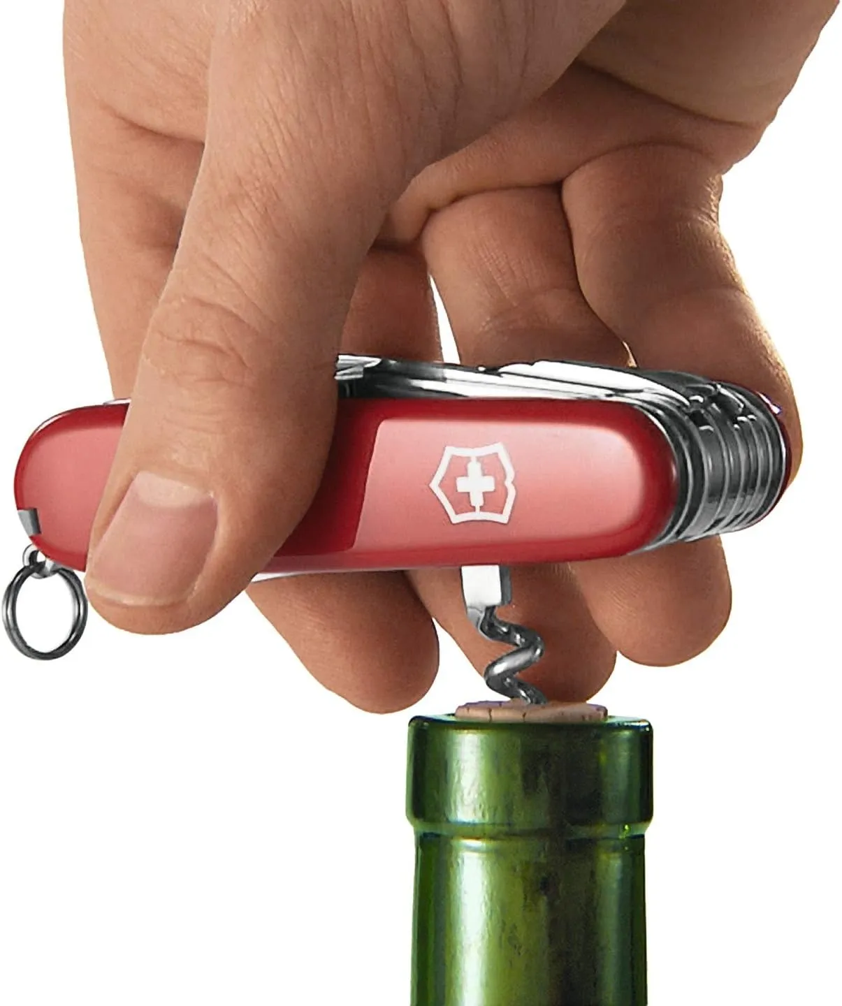 Victorinox Huntsman Swiss Army Knife, 15 Functions, Swiss Made Pocket Knife with Large Blade, Screwdriver, Scissors and Wood Saw - White