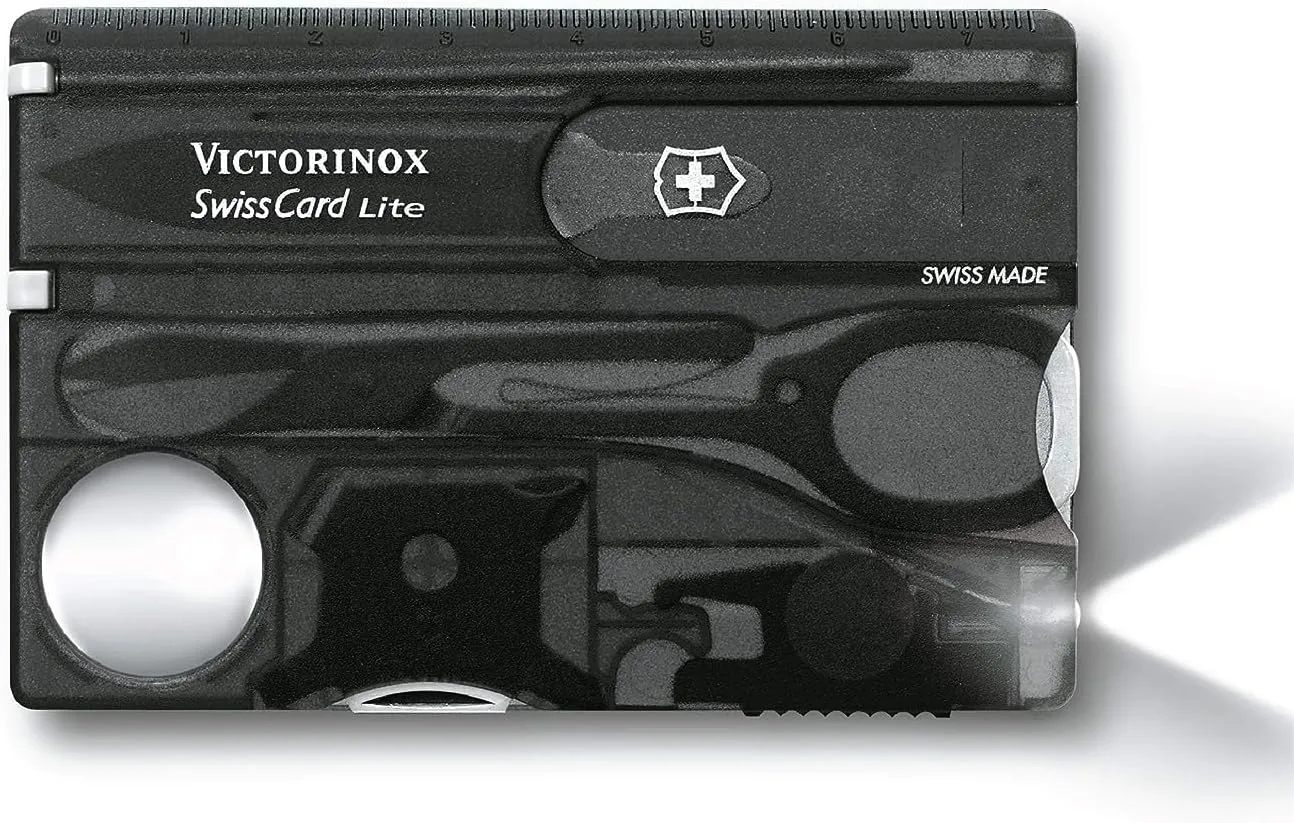 Victorinox Men's Taschenwerkzeug Swisscard Lite Onyx Pocket Knife-Set, Black Transparent, One Size, Alloy Steel