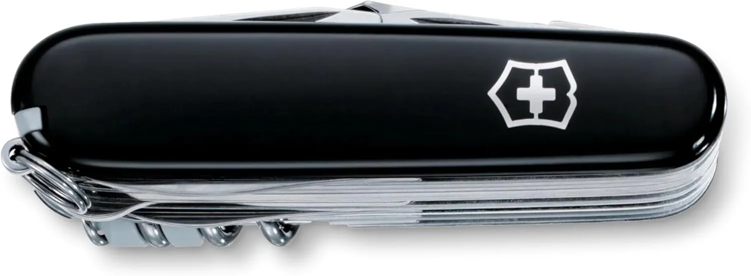 Victorinox Swiss Champ Swiss Army Knife, 33 Functions, Swiss Made Pocket Knife with Large Blade, Screwdriver, Chisel and Combination Pliers - Black