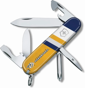 Victorinox Tinker Swiss Army Knife – Compact 12 Function Swiss Made Pocket Knife with Large Blade, Small Blade and Bottle Opener – Nashville Predators