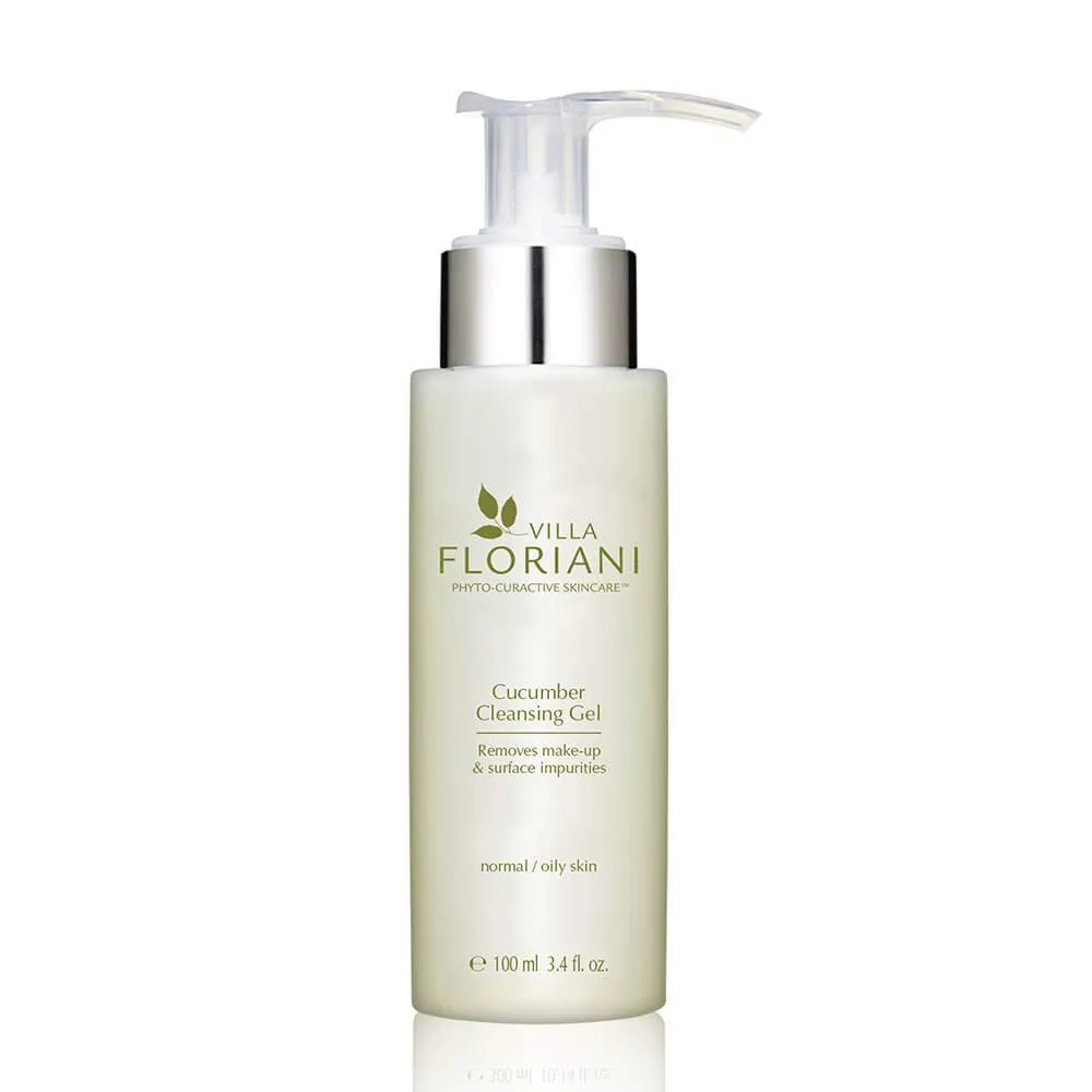 Villa Floriani Cucumber Cleansing Gel | Hand & Face Soap | Delicately washes away surface impurities | Travel Size | Natural Skincare 3.38 Fl. Oz.